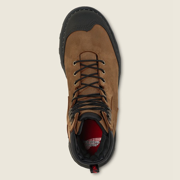 Red Wing Safety Bot Erkek - Burnside - 8-Inch Waterproof Toe - Kahverengi/Siyah - 62UMELCGW